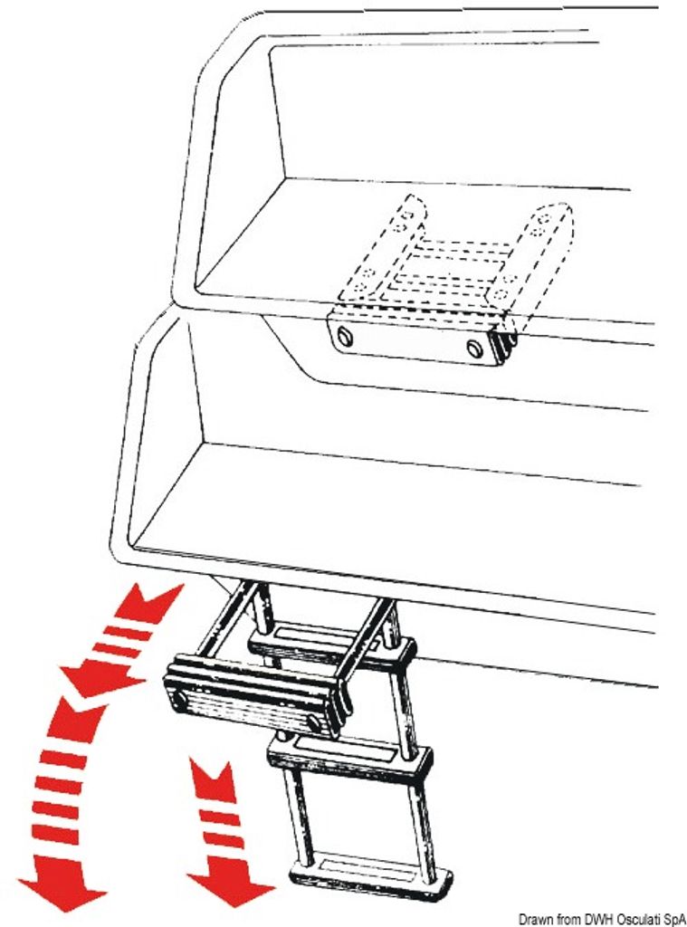 Osculati Underplatform Ladder 3 st. Segelzubehör Produktbild 