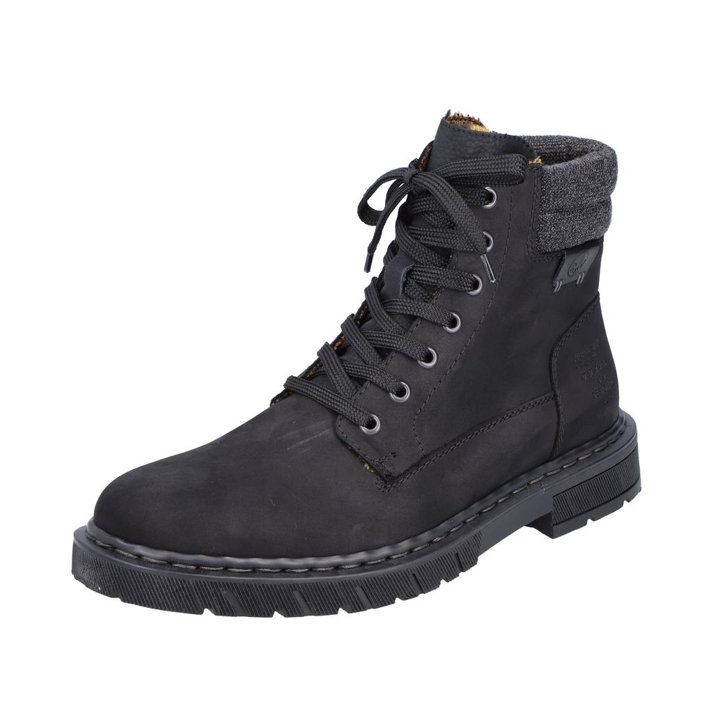 Rieker Schnürstiefel - Schwarz Synthetik Größe: 42 Normal Produktbild 