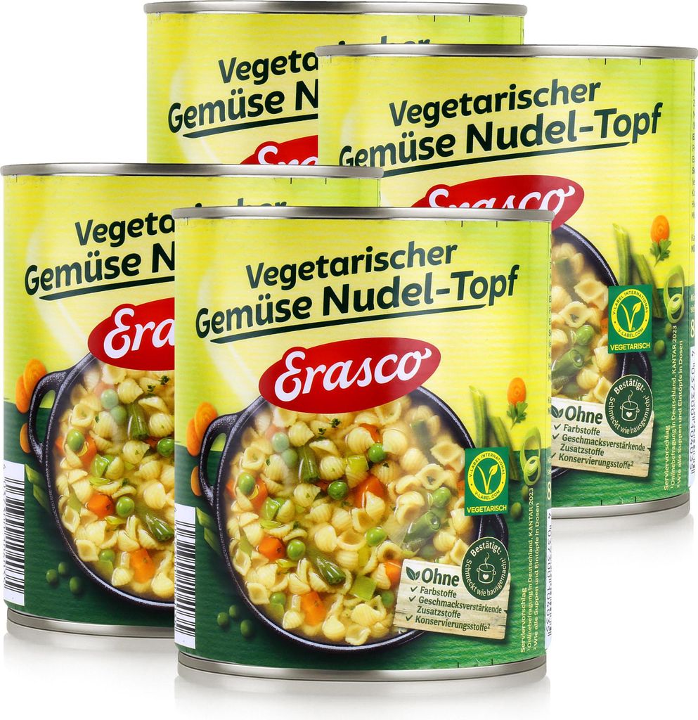 Erasco vegetarischer Gemüse Nudel-Topf 800g Fertigessen Produktbild 
