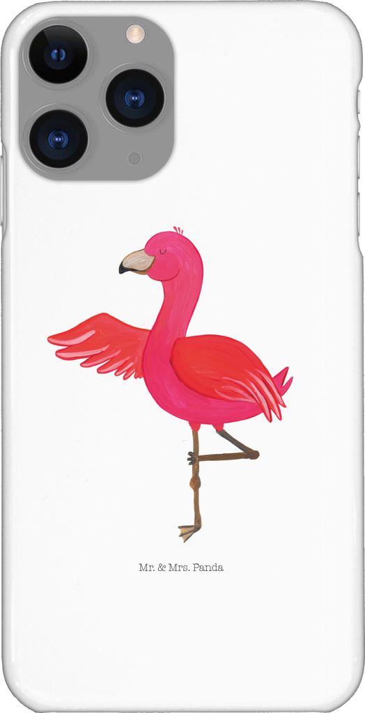 Mr. & Mrs. Panda Iphone 11 Pro Handyhülle Flamingo Yoga - Weiß - Geschenk, Rosa, Namaste, Handy Case, Yogi, Urlaub, Premium Kunststoff, Achtsamkeit
