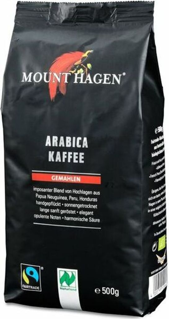 Mount Hagen Bio Röstkaffee gemahlen 12x500 g Produktbild 