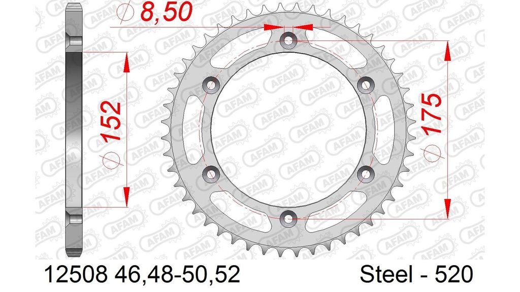 AFAM Standard Stahlritzel hinten 12508 - 520