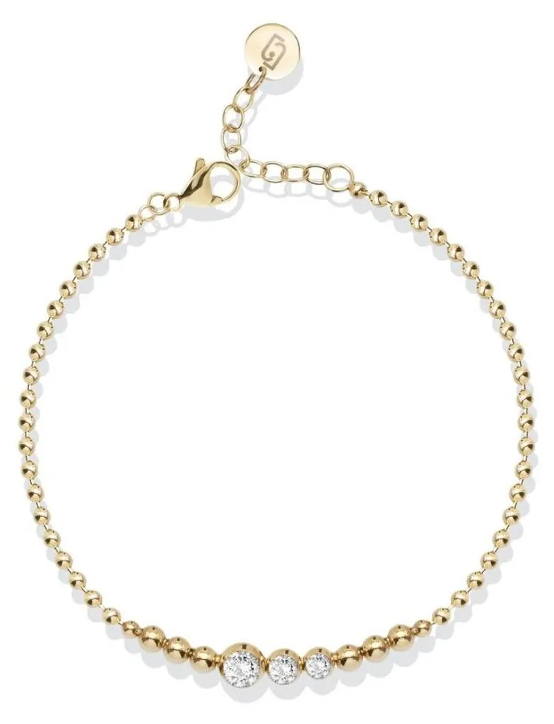 Bracelet perles dorées et cristaux LJ2830 - Bijou fantaisie de luxe
