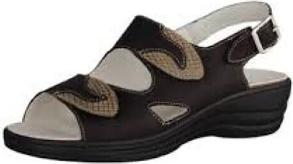 Sandaletten für Damen Slowlies Nubukleder 158 Mocca (Größe 38)