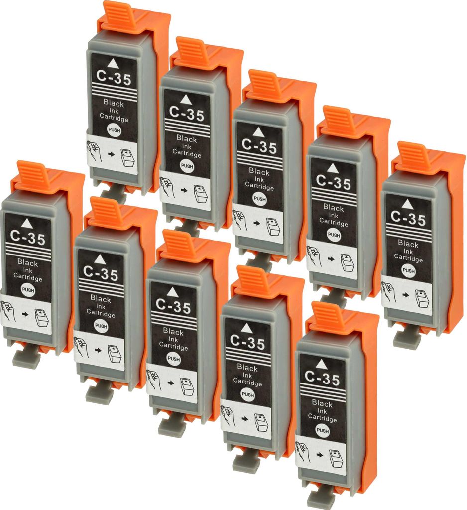 vhbw Tintenpatrone Schwarz kompatibel mit Canon Pixma IP110, IP100P, ip100, IP100v Drucker (kompatibel, 10er-Pack, 10ml)