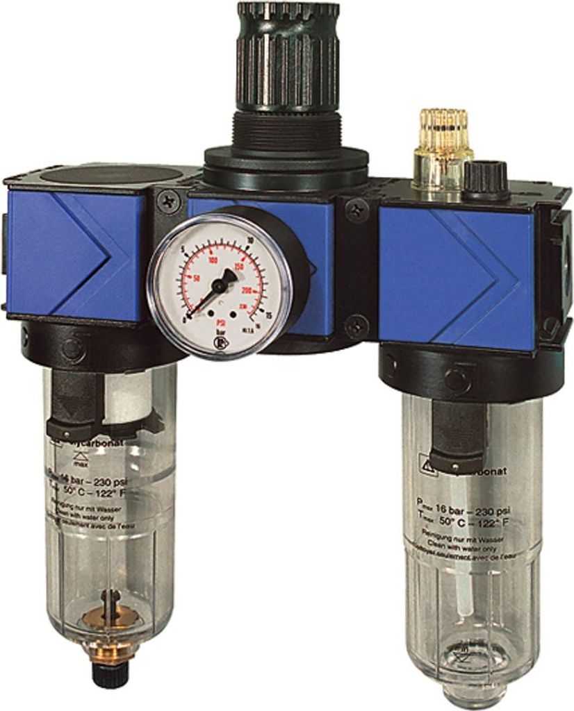 Riegler Wartungseinheit 3-tlg. »variobloc«, mit PC-Behälter, BG 1, G 3/8
