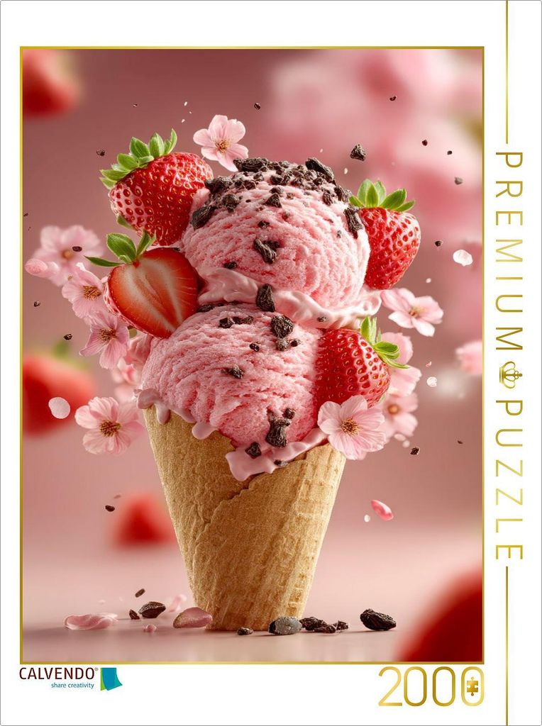 CALVENDO Puzzle Ein Erdbeertraum | 2000 Teile Lege-Größe 90x67cm Foto-Puzzle für glückliche Stunden