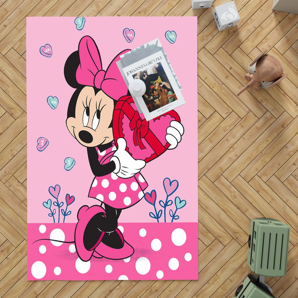 Kinderteppich Minnie Mouse Herz 100x133 cm Produktbild 2