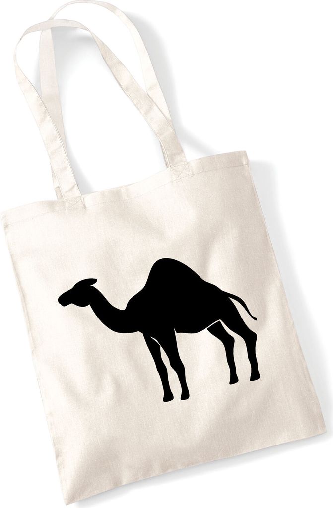 Huuraa Jutebeutel Dromedar Kamel Silhouette 10 Liter Natural Baumwolle Tasche Geschenkidee