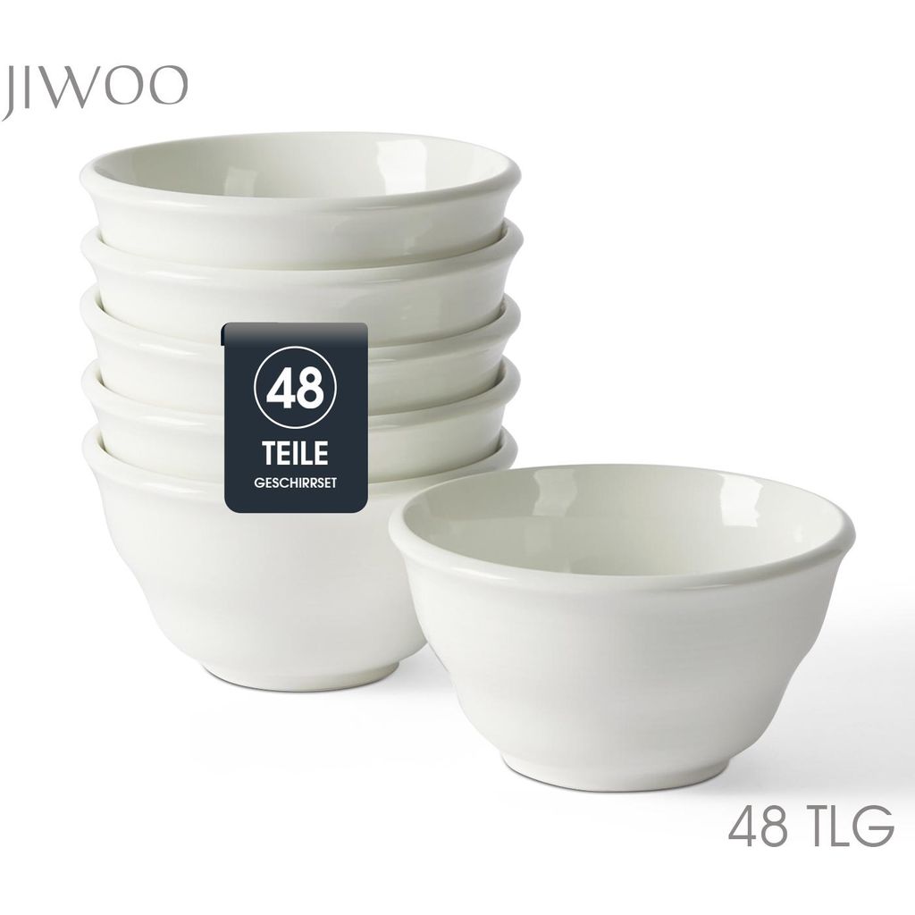 Schalen Set 48-teiliges Ø11,7 cm Keramik Müslischalen, Frühstücks-, Dessert- & Eisschalen bowl für 48 Personen – mikrowellen- & spülmaschin...