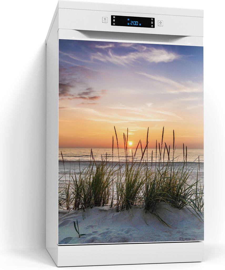 DEQORI Magnetmatte Spülmaschine beschreibbar 60x80 cm 'Sonnenuntergang am Strand' Magnetfolie