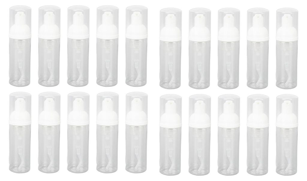20 Stück 50 ml schäumende Pumpflasche verhindert Auslaufen, transparenter Reisespender