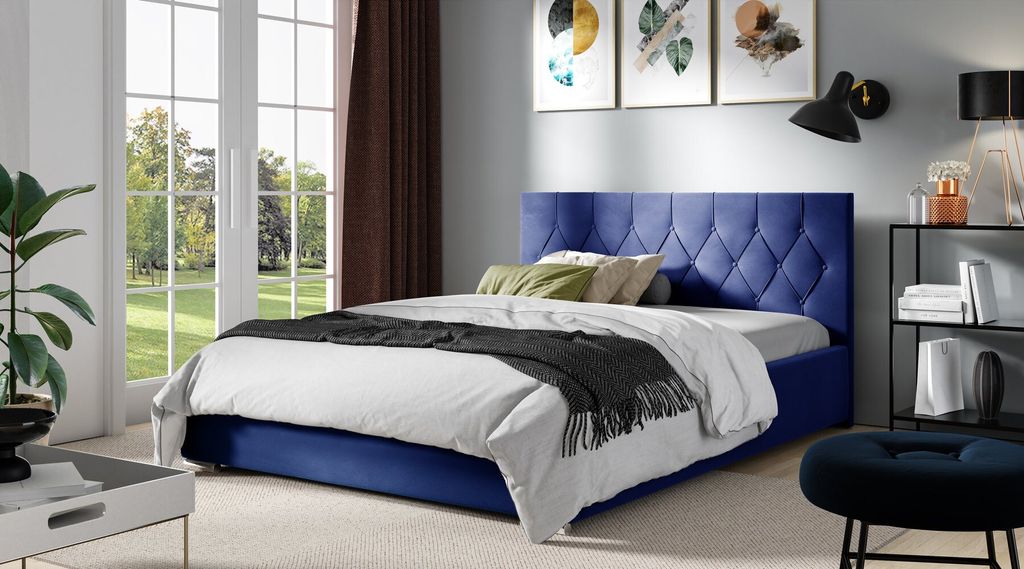 Doppelbett TIBOR – 160x200, blau