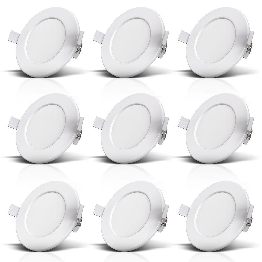 B.K.Licht lot de 9 spots LED encastrables IP44 salle de Image du produit 