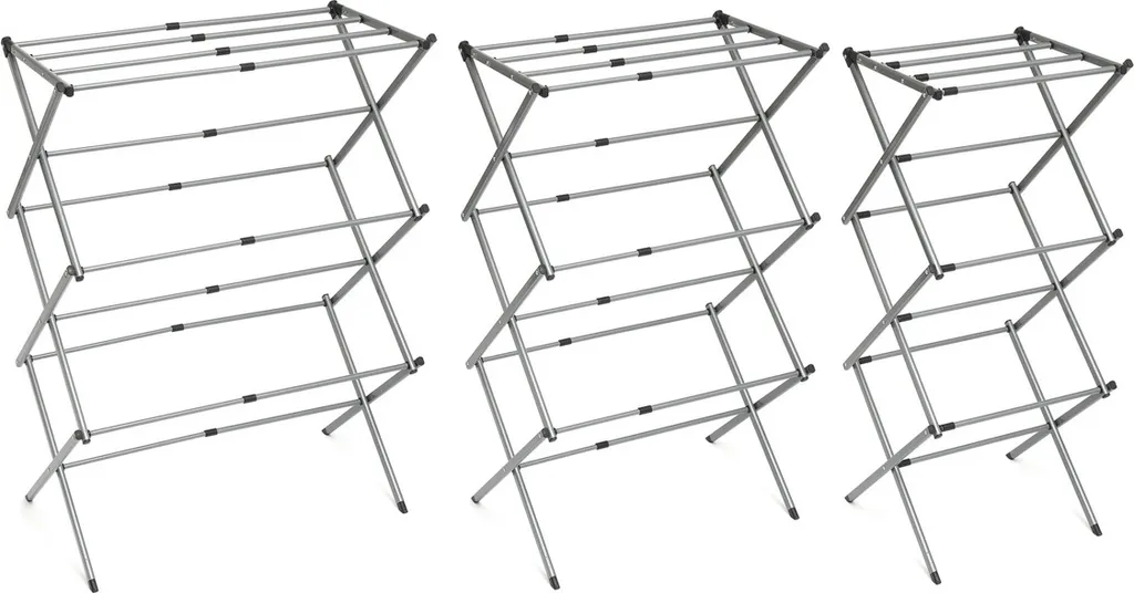 Étendoir à linge extensible 3 niveaux de hauteur en métal robuste - 6