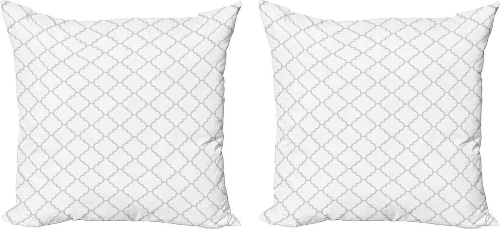ABAKUHAUS Grau Kissenbezug Set (2Stück), Einfache Einfarbige Muster Geometrische Formen Auf Normalem Hintergrund Moderne Figuren, 40 x 40 cm, Wei...