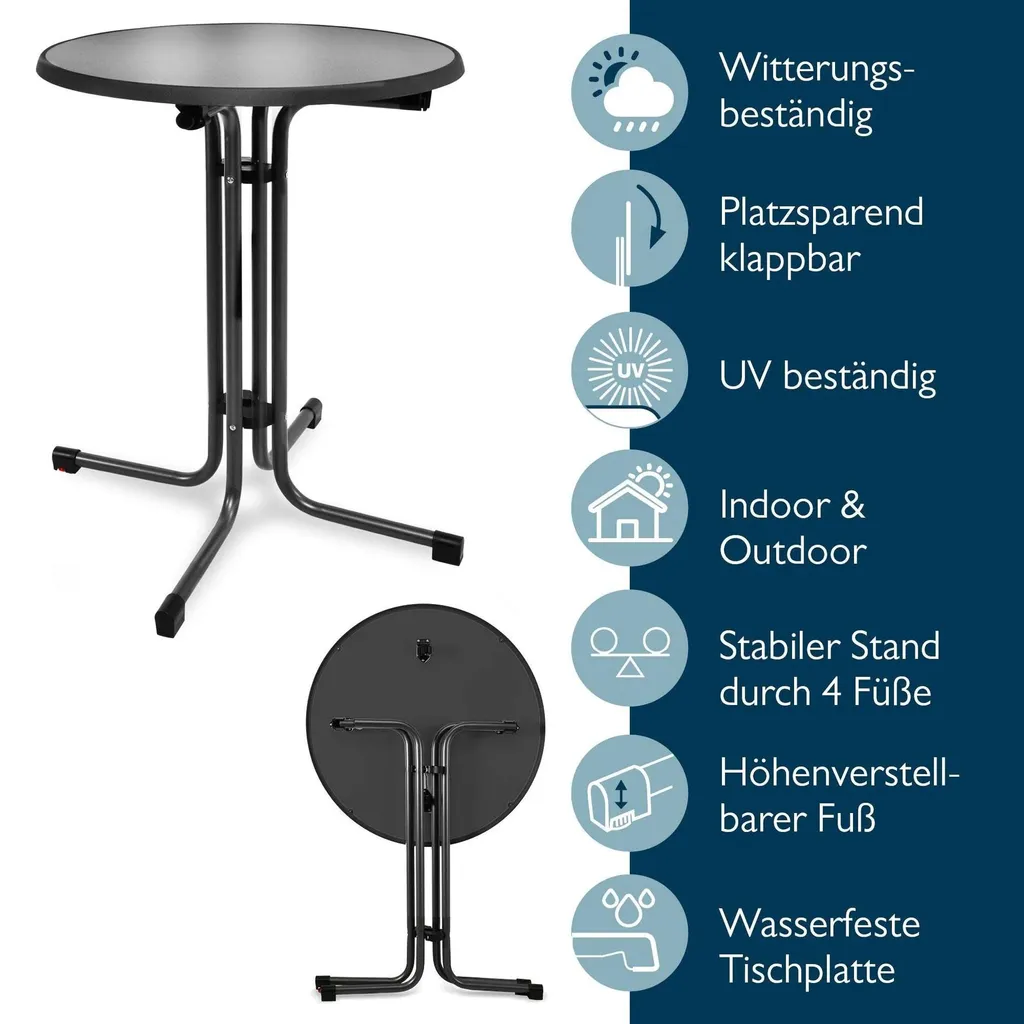 Table mange-debout de réception pliable blanche Ø 60 cm avec housse - 2