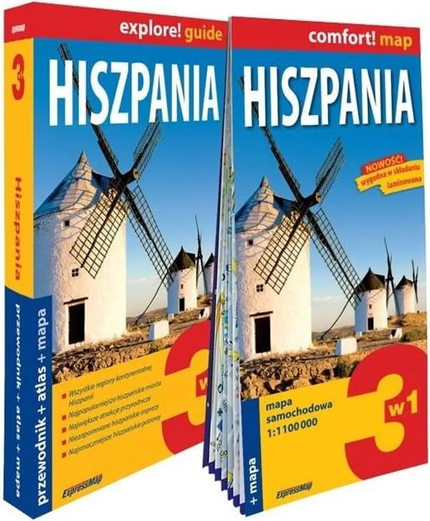 Explore! Guide Espagne 3en1 Format Compact avec Cartes Détaillées