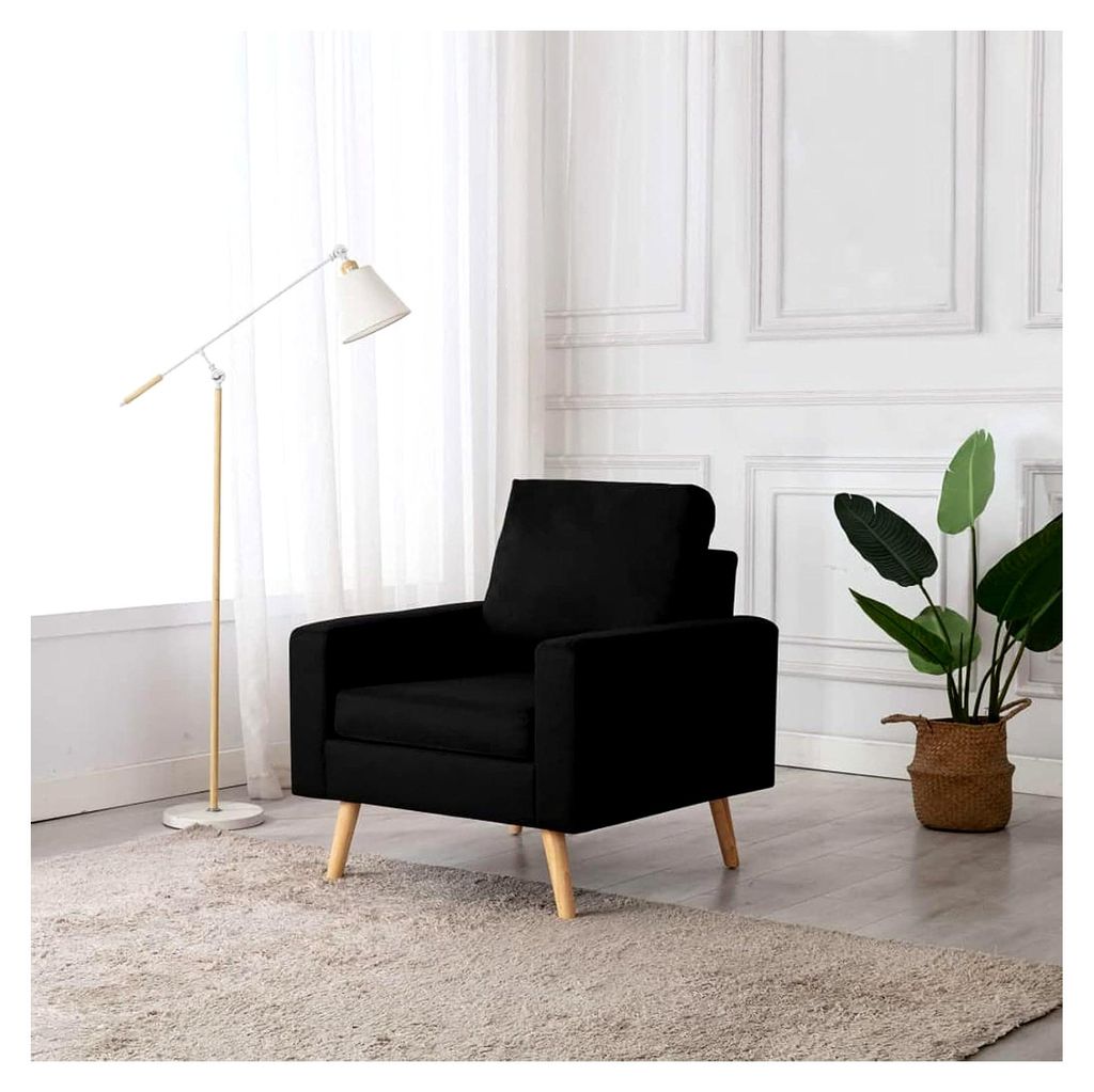 Sessel für Wohnzimmer, Lesesessel, Stillsessel, Relaxsessel, Fernsehsessel, Schwarz