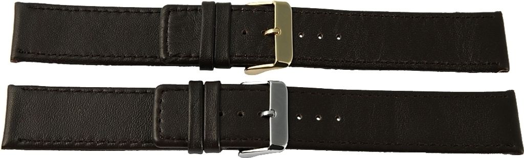 Basic Echtleder Armband in dunkelbraun, glatt, flach, 22 mm