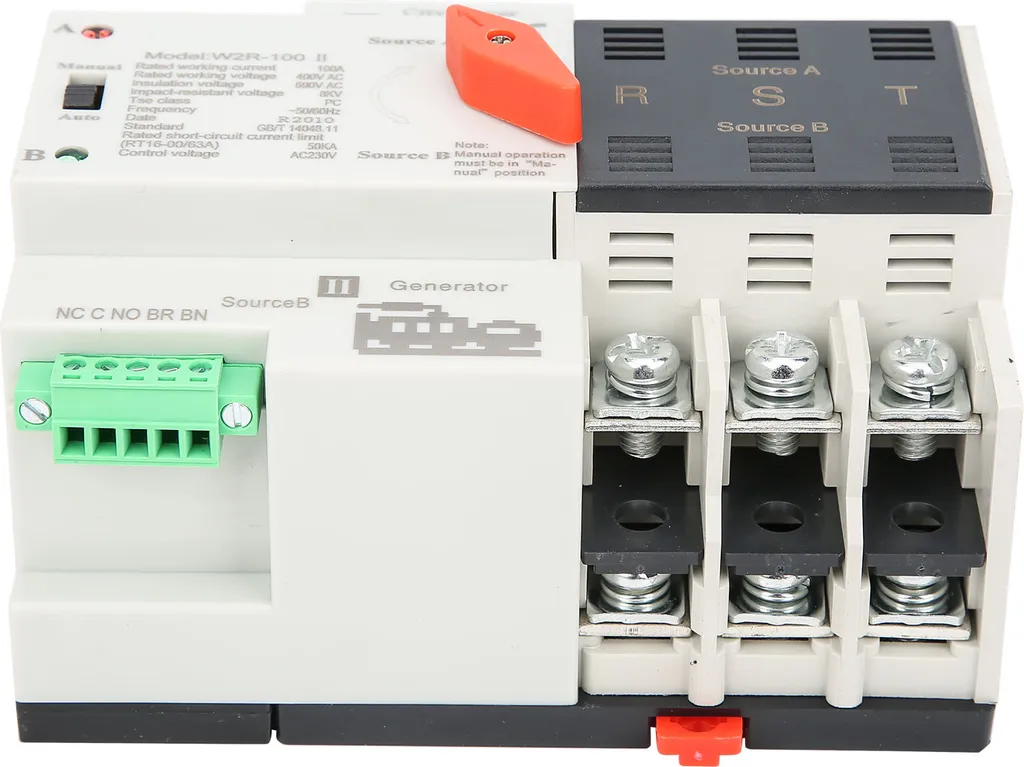Commutateur de transfert automatique 100A triphasé pour secours