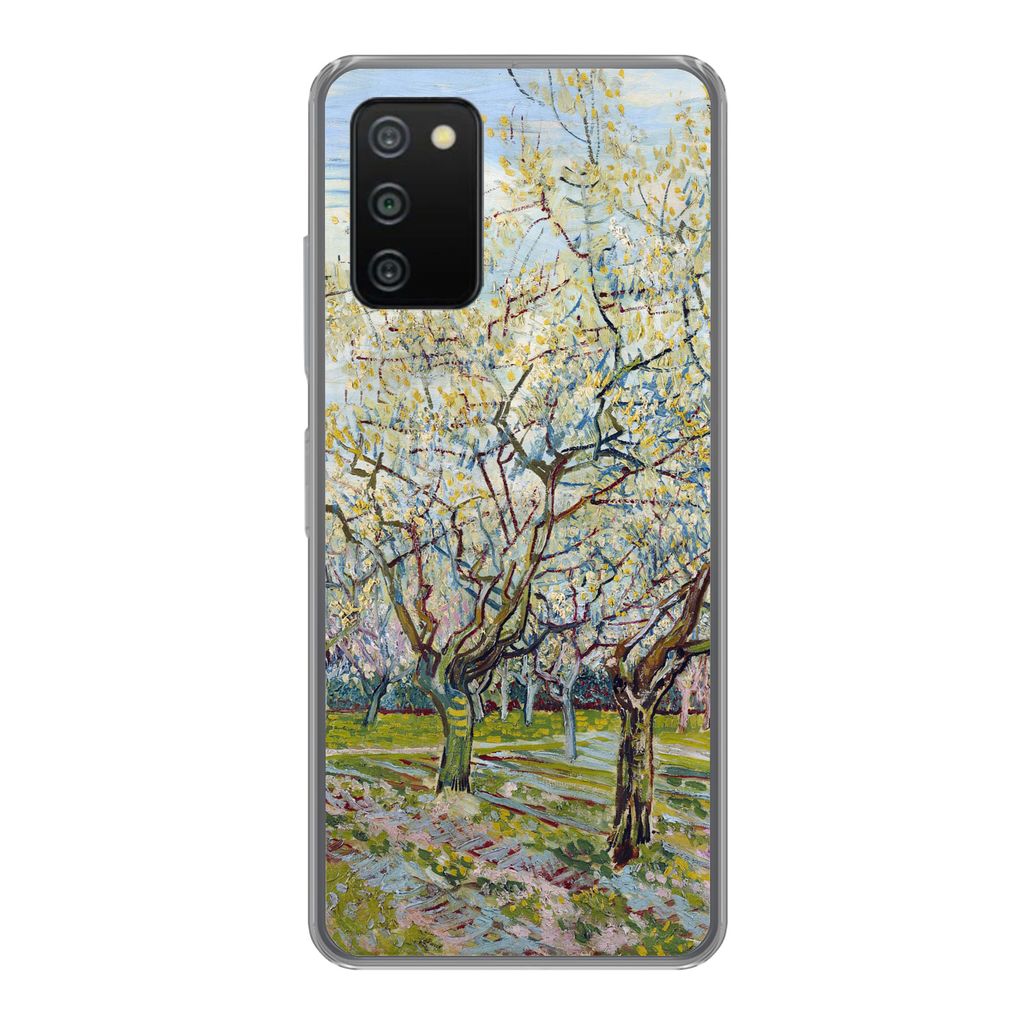 MuchoWow Handyhülle Schutzhülle Hülle für Samsung Galaxy A03s Blühender Obstgarten - Vincent van Gogh Silikon Softcase Handy Hülle - Schutz