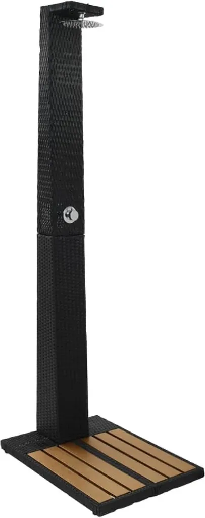 Douche de jardin en Poly Rattan avec socle WPC antidérapant et durable