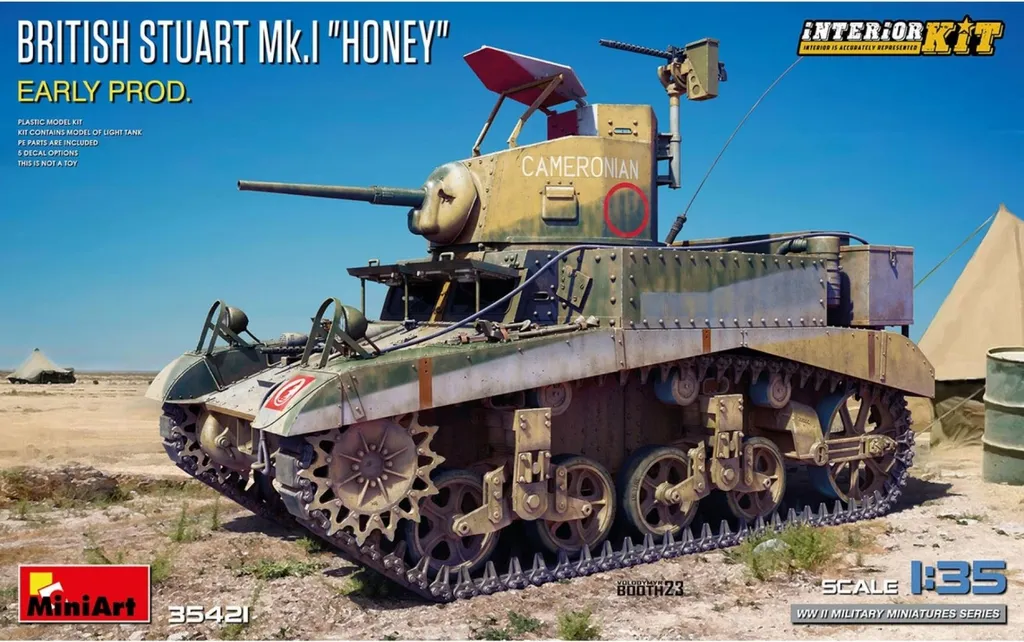 MiniArt Stuart Mk.I 1:35 Maquette avec Intérieur Détaillé et Chenilles