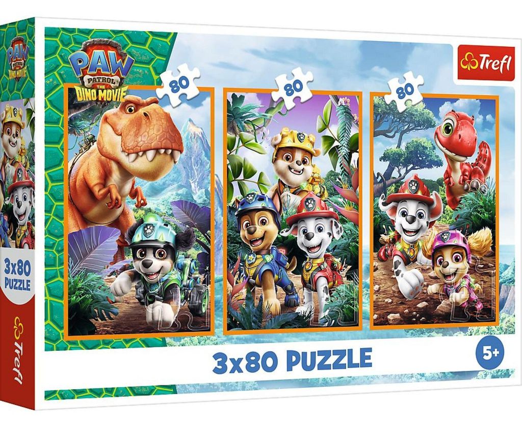Puzzle 3-in-1 Paw Patrol: Dino Movie – Dinosaurussenhelden. Productafbeelding 