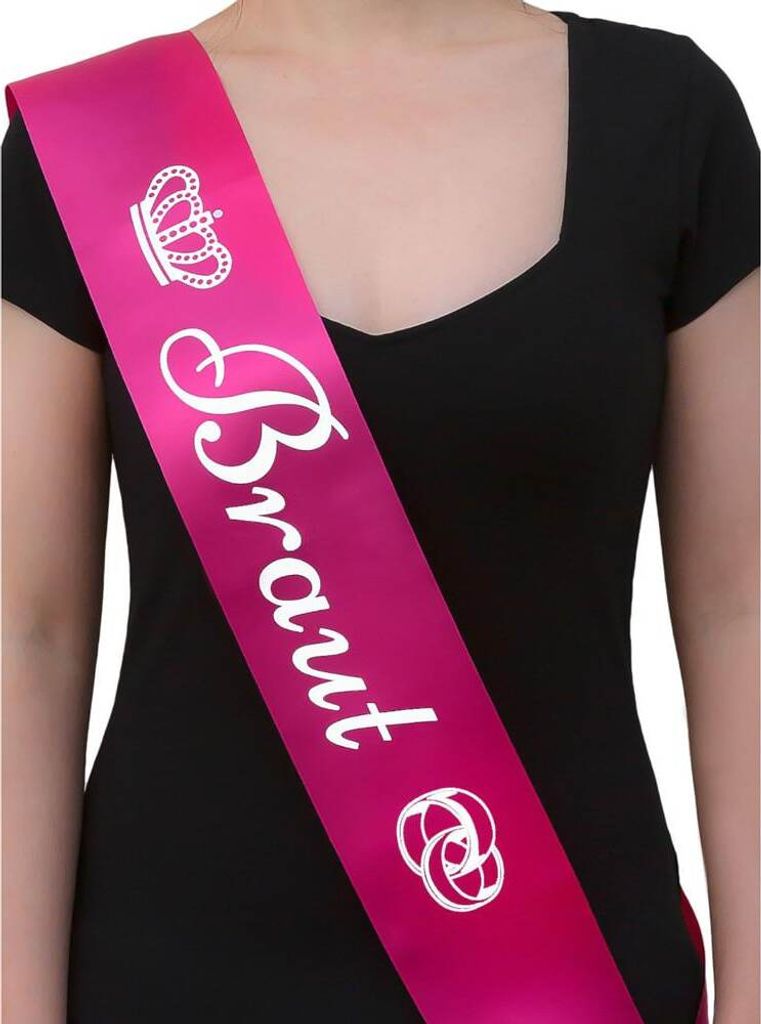 Oblique Unique Schärpe Braut JGA Junggesellinnenabschied Hen Party Bride to be pink