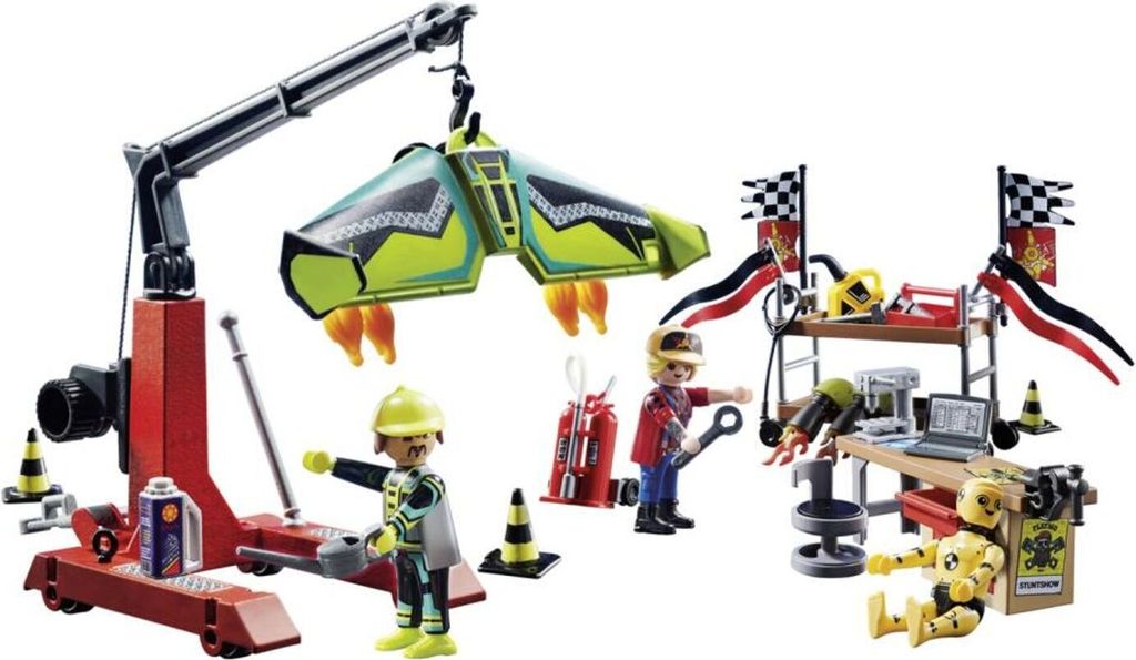 4x PLAYMOBIL Air Stuntshow Servicestation Figuren 85er Set Zubehör Kinder Spiel