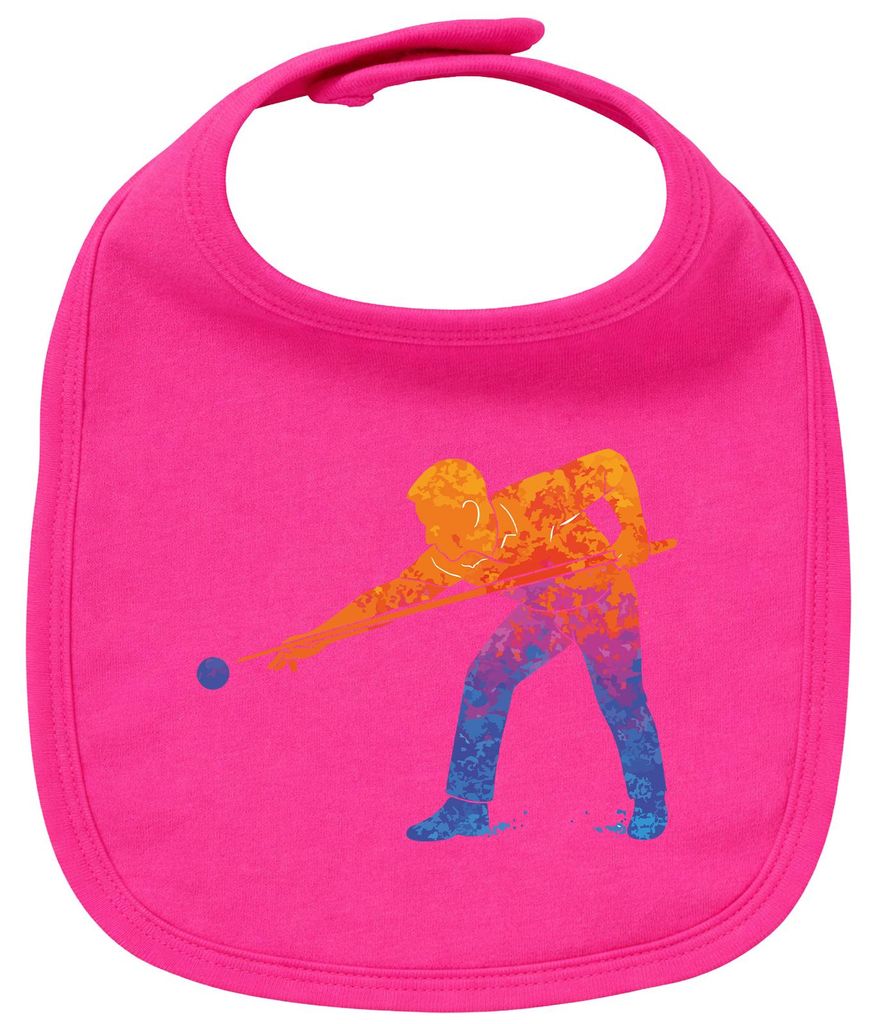 Huuraa Baby Lätzchen Billard Snooker Cherry Pink Klettverschluss Baumwolle Latz Geschenkidee