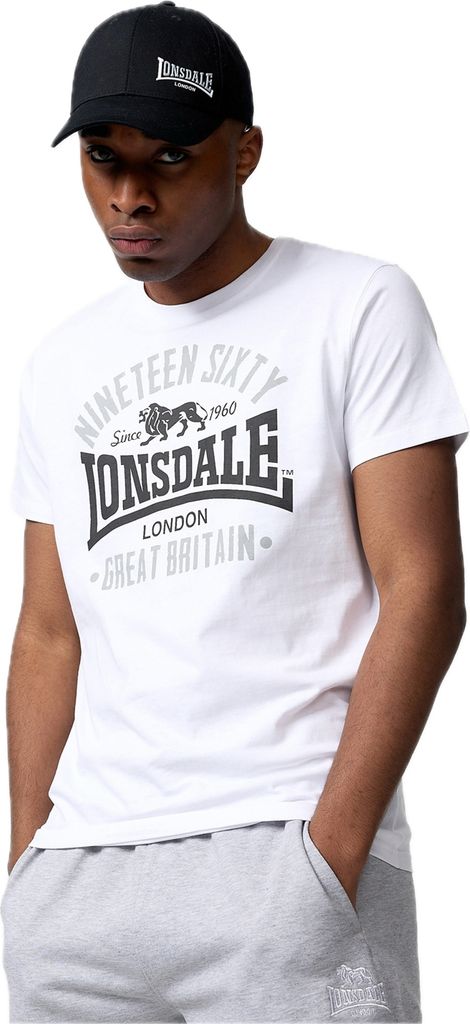 Herren T-Shirt normale Passform KILCHOAN White/Black/Grey L Lonsdale