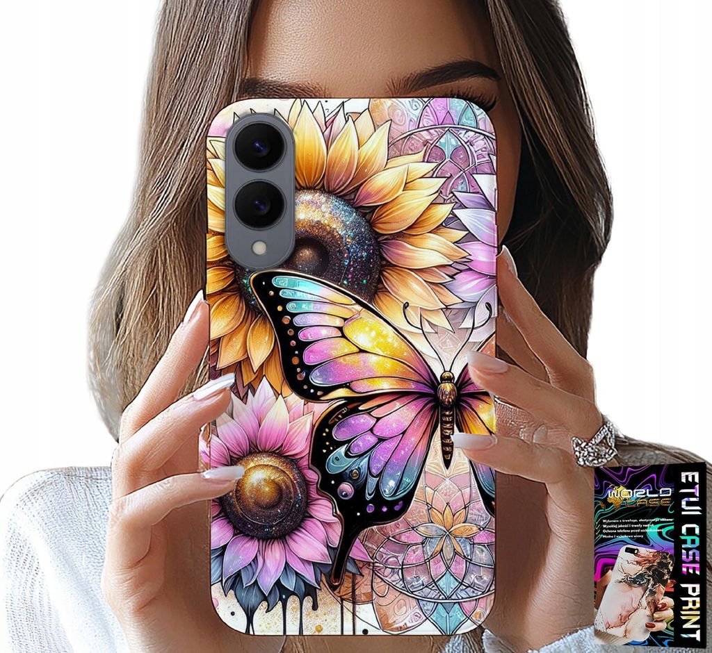 Hülle Für Samsung Galaxy S25 Edge - Sonnenblume Mit Schmetterling, Hülle + Folie