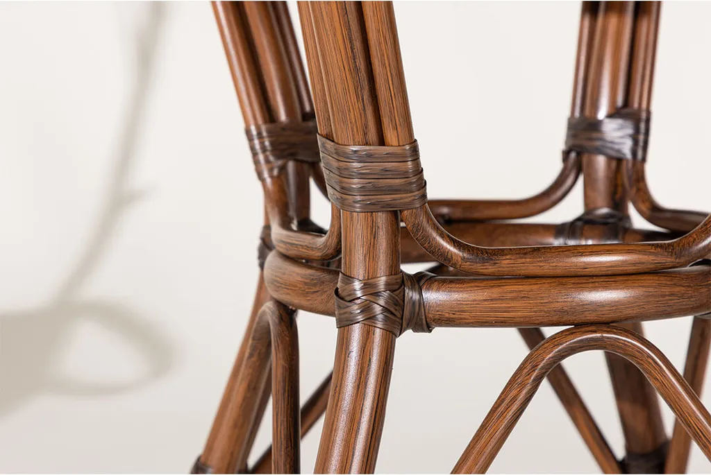 Petite table Sagrestable Ø60cm marron - Plateau effet bois résistant - 4