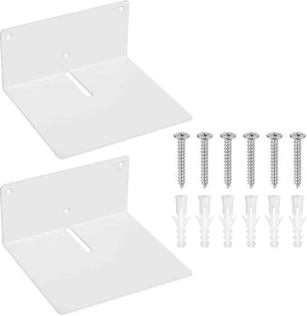 Petite étagère murale blanche en métal - Support de décoration moderne