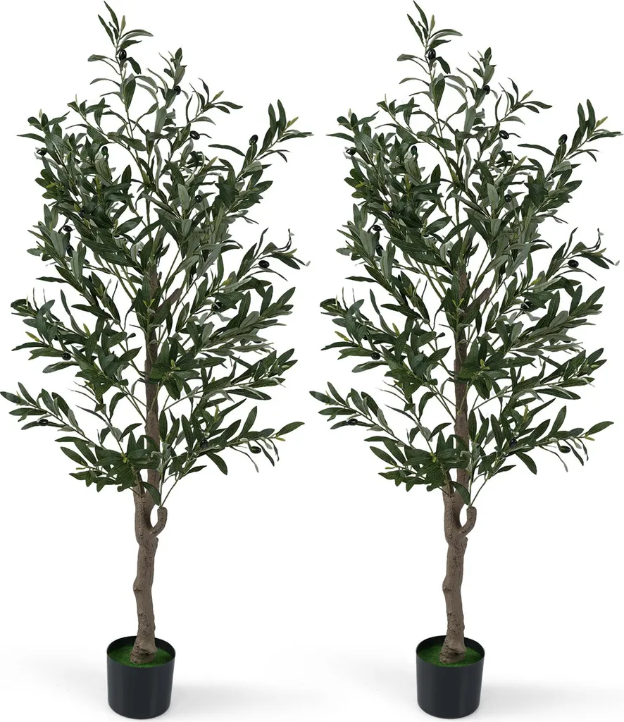 Aménagement Intérieur : Lot de 2 Oliviers Artificiels 150 cm sans Soin