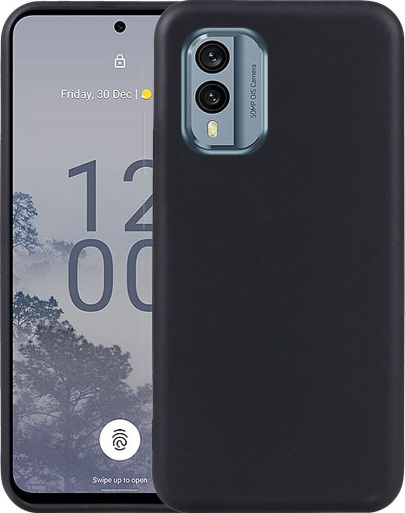 Mobigear Colors Nokia X30 Hülle Flexibles TPU Backcover - Schwarz