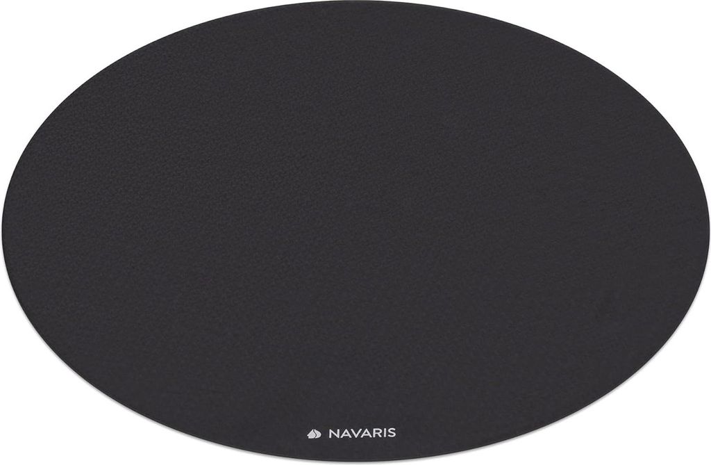 Navaris Yogamatte rund rutschfest groß - Ø 120cm Yoga Matte extra 0,6cm dick Fitnessmatte für Männer und Frauen Sportmatte Gymnastikmatte schwarz