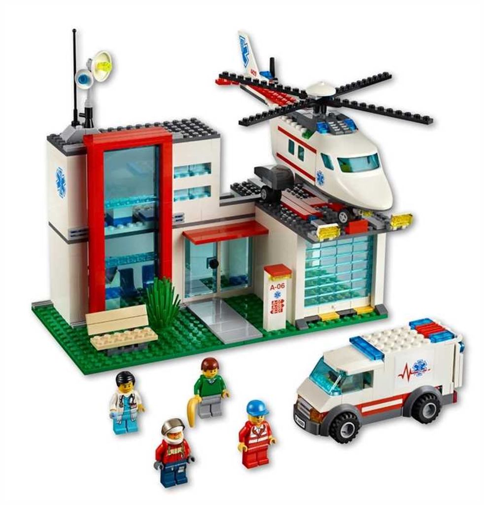 Lego City 4429 Helikopter Rettungsbasis 4 Figuren Krankenhaus Hubschrauber