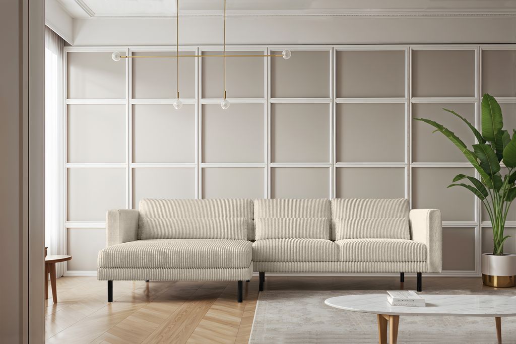 Kaiser Möbel Ecksofa L-form Dani modern und geräumig Stoff Poso Beige Links