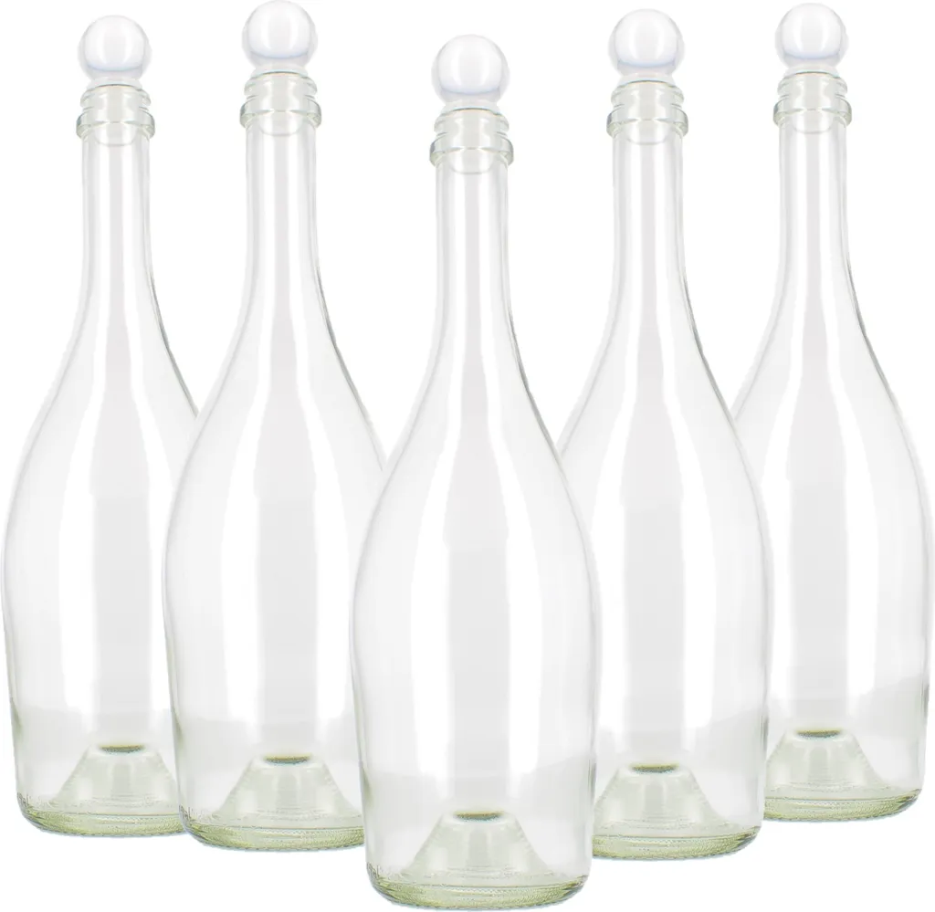 Bottiglie Vetro 750ml BELLEROFONTE con Tappo Meccanico - 5 Bottiglie Eco