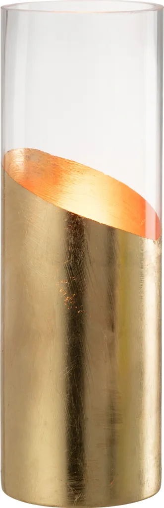 Grand Photophore de Table en Verre et Or Moa - Lanterne Décorative