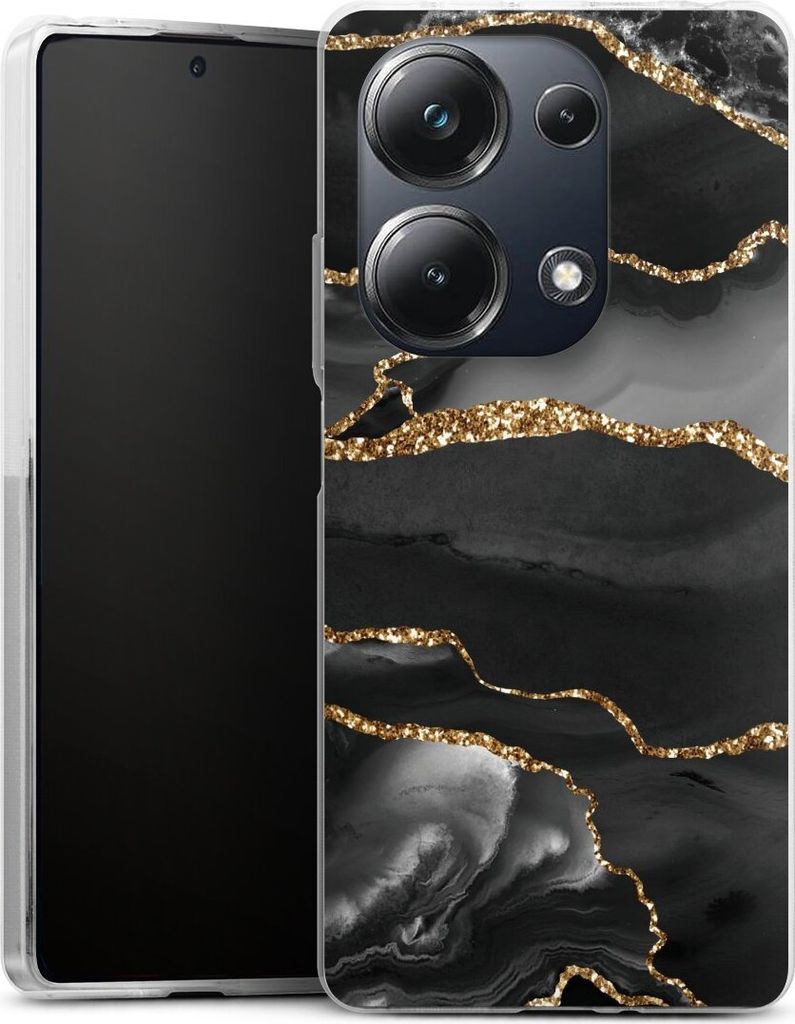 DeinDesign Handyhülle für Xiaomi Poco M6 Pro Silikon Hülle Case Smartphone Schutzhülle Glitzer Look Marmor Muster
