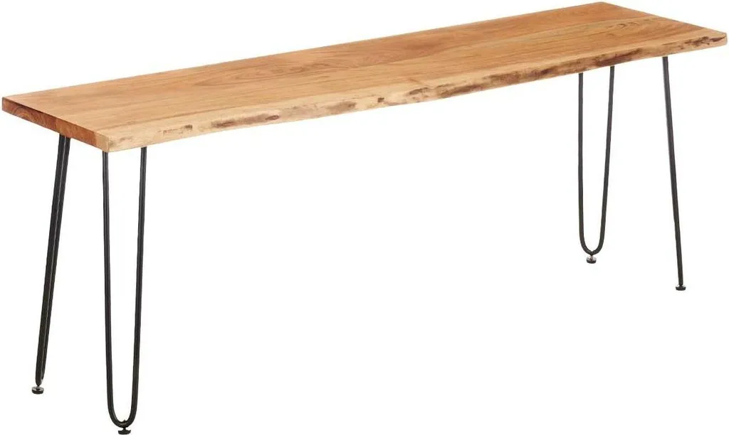 Banc TV Industriel en Acacia Massif 140 cm Style Live Edge Marron