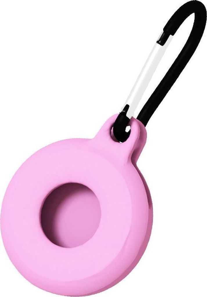 Mobigear Circle Key Apple AirTag Hülle Flexibles TPU Schlüsselanhänger - Pink