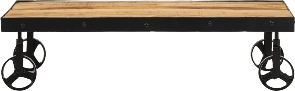 Table basse facile à déplacer en bois massif pour nettoyer votre salon