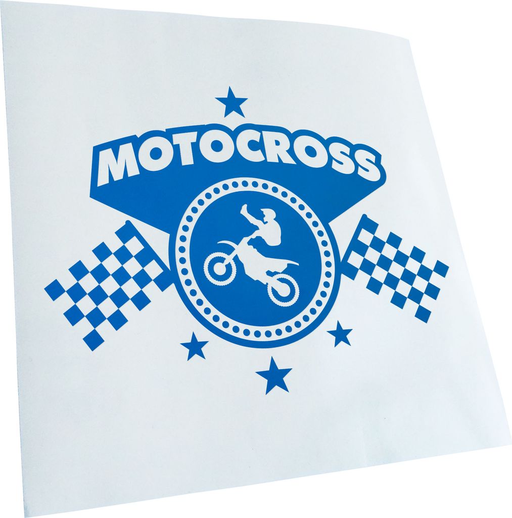 Kiwistar - Autoaufkleber - Motocross D2 Stunt - Blau - 24x17cm - Aufkleber für Auto, Laptop, Fahrrad, LKW, Motorrad mehrfarbig JDM Decal Racing
