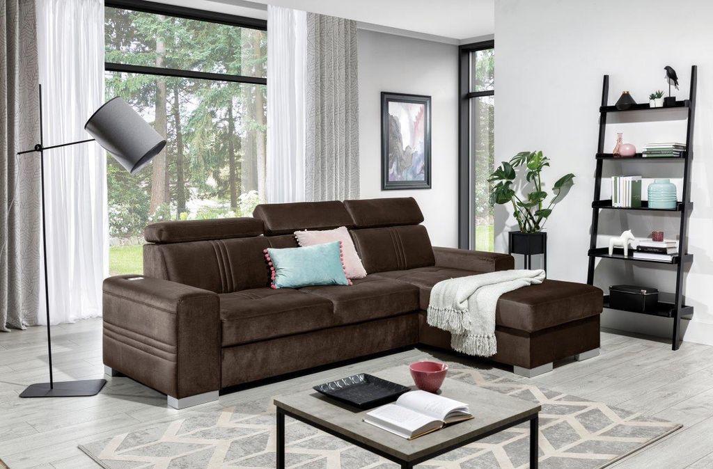 Ecksofa Schlafsofa NOLAN XS inkl. USB Stoff Element Produktbild 