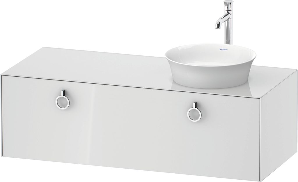 Duravit White Tulip, Waschtischunterbau wandhängend, Breite 1300 x Tiefe 550mm, mit 1x Auszug, mit Griff, WT4982R8585